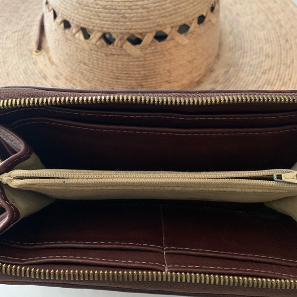 HAMMITT ZIPPER CLUTCH -loved and well aged… Still smells NEW! small repair. - Picture 3 of 9